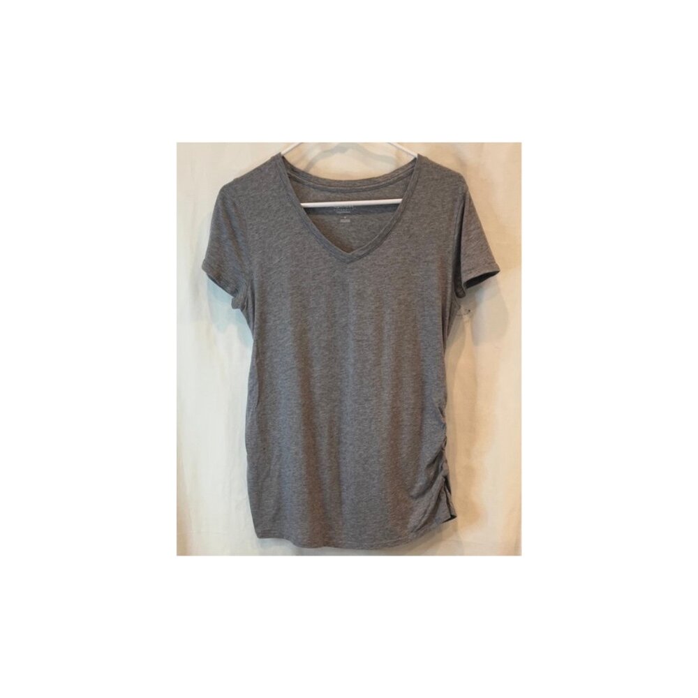 Women’s Gray Maternity V-Neck Top